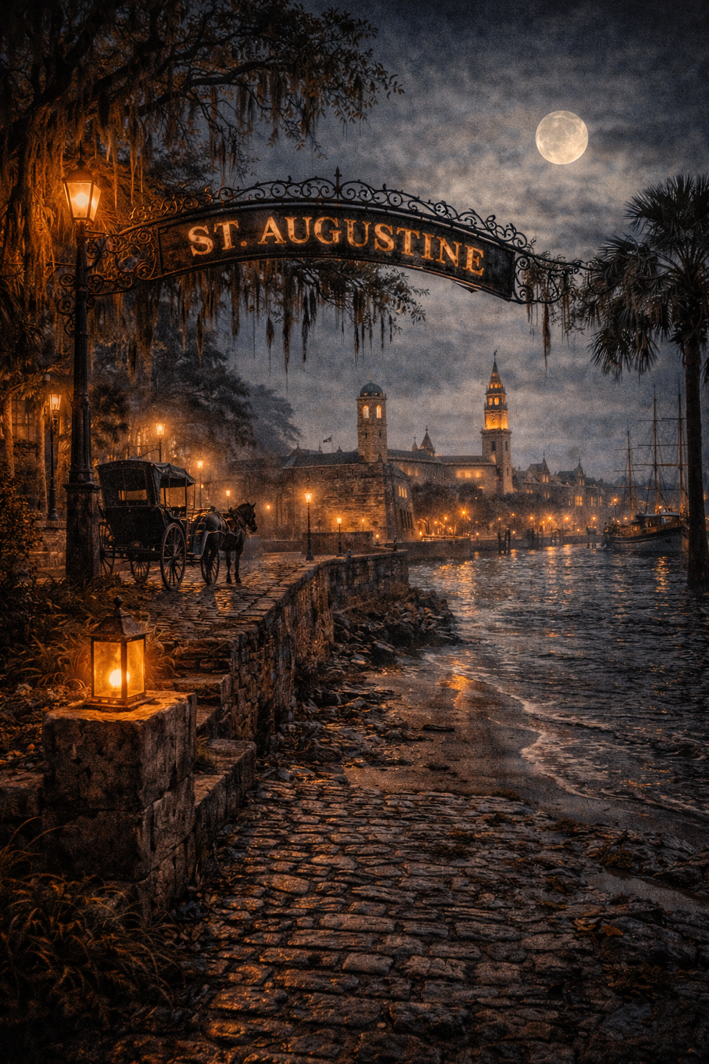 Saint Augustine ghost tour at night